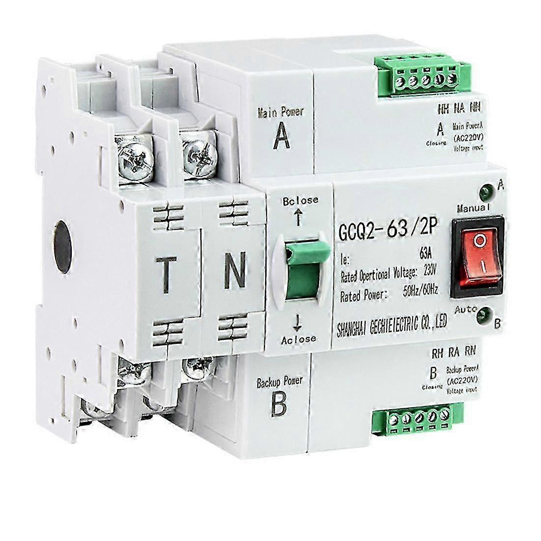 Automatic Transfer Switch 2P 63A 230V for Uninterrupted Power Supply