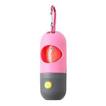 Hundbajspåsehållare med ficklampa - USB-laddningsbar, avfallspåsehållare för koppel