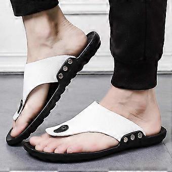 Heren sportslippers – Lichtgewicht comfortabele sandalen voor binnen/buiten, strand en herstel – Vermindert de druk op voeten, gewrichten en rug – Wit 41