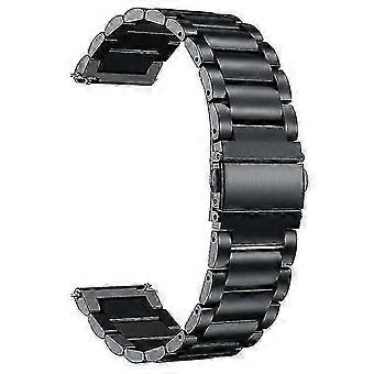 Compatible For Garmin Vivoactive 4 Replacement Wrist Strap Stylish 3-Bead 316L Stainless Steel 22mm Watch Band