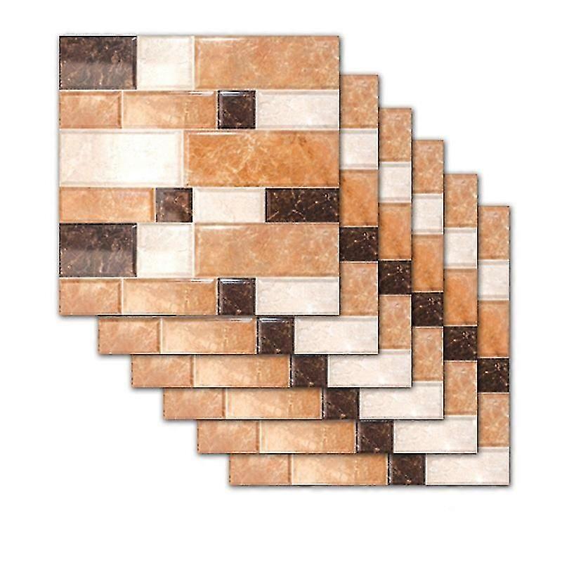 Kitchen 3D Tile Stickers, 6-Pack (Style D)