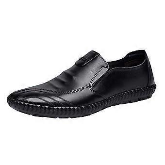 Chaussures décontractées classiques en cuir pour homme – Cuir PU, semelle en caoutchouc, talon bloc, adaptées au travail et aux tenues habillées