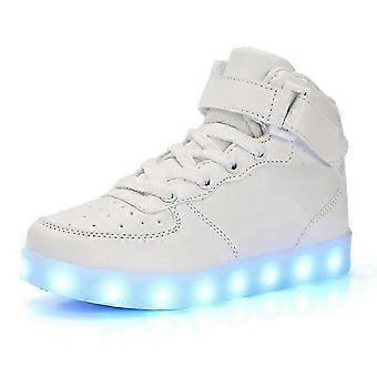 Dames Heren LED Verlicht Trainers High Top Knipperende Trainers USB Opladen Veters Koppels Schoenen