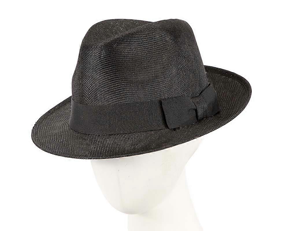Black summer fedora hat M160B