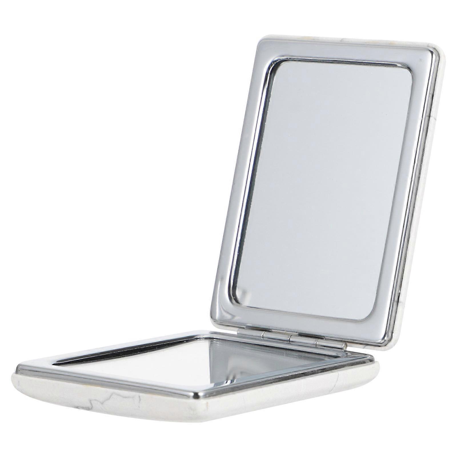 Double Sided Compact Mirror for Makeup Use in Black PU