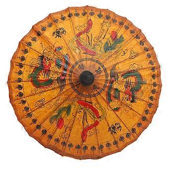 1Pcs Hand-Painted Oiled Paper Umbrella for Dancing Use Brown Decorative Umbrella