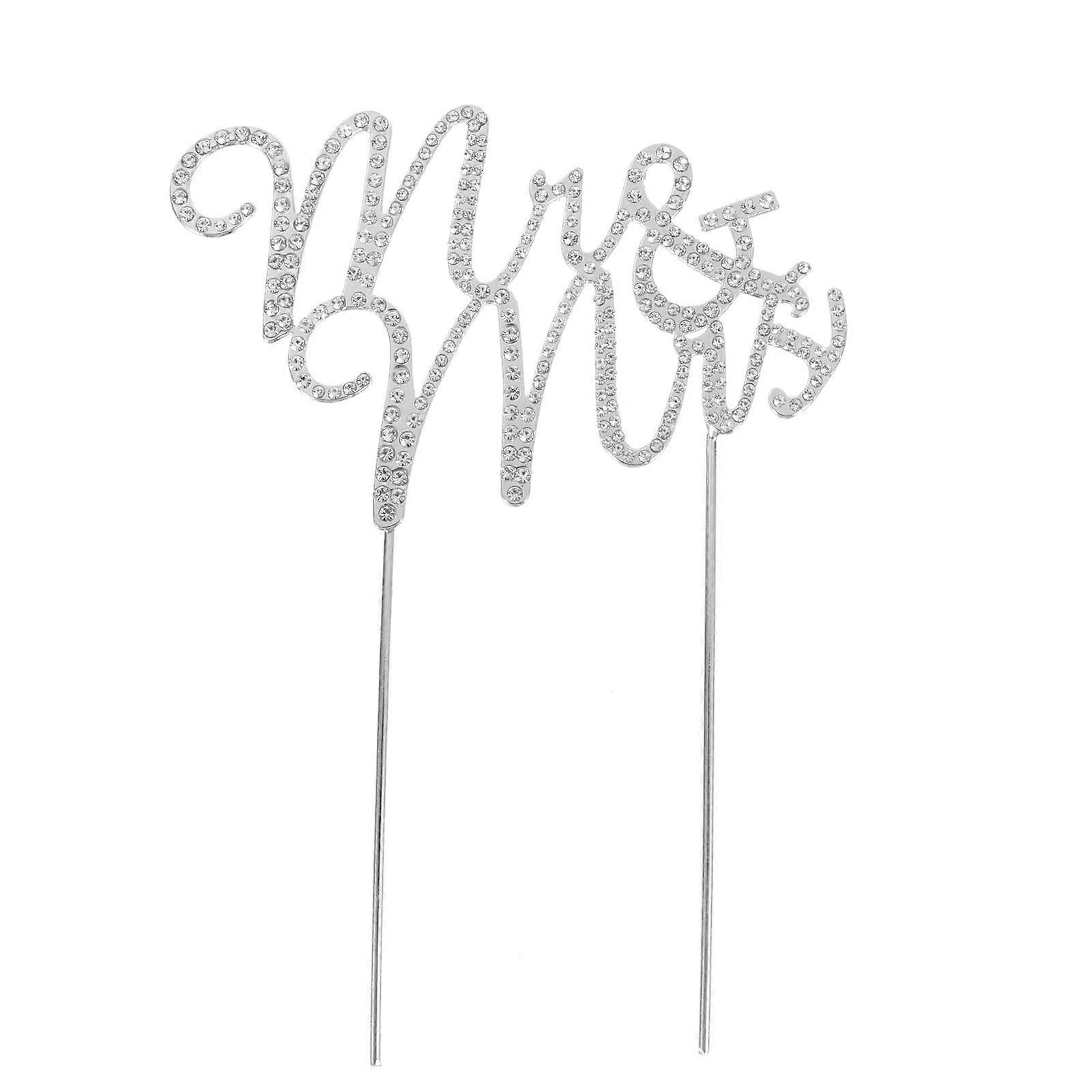 Letter Cupcake Topper Wedding Insert Decoration for 1Pcs Silver