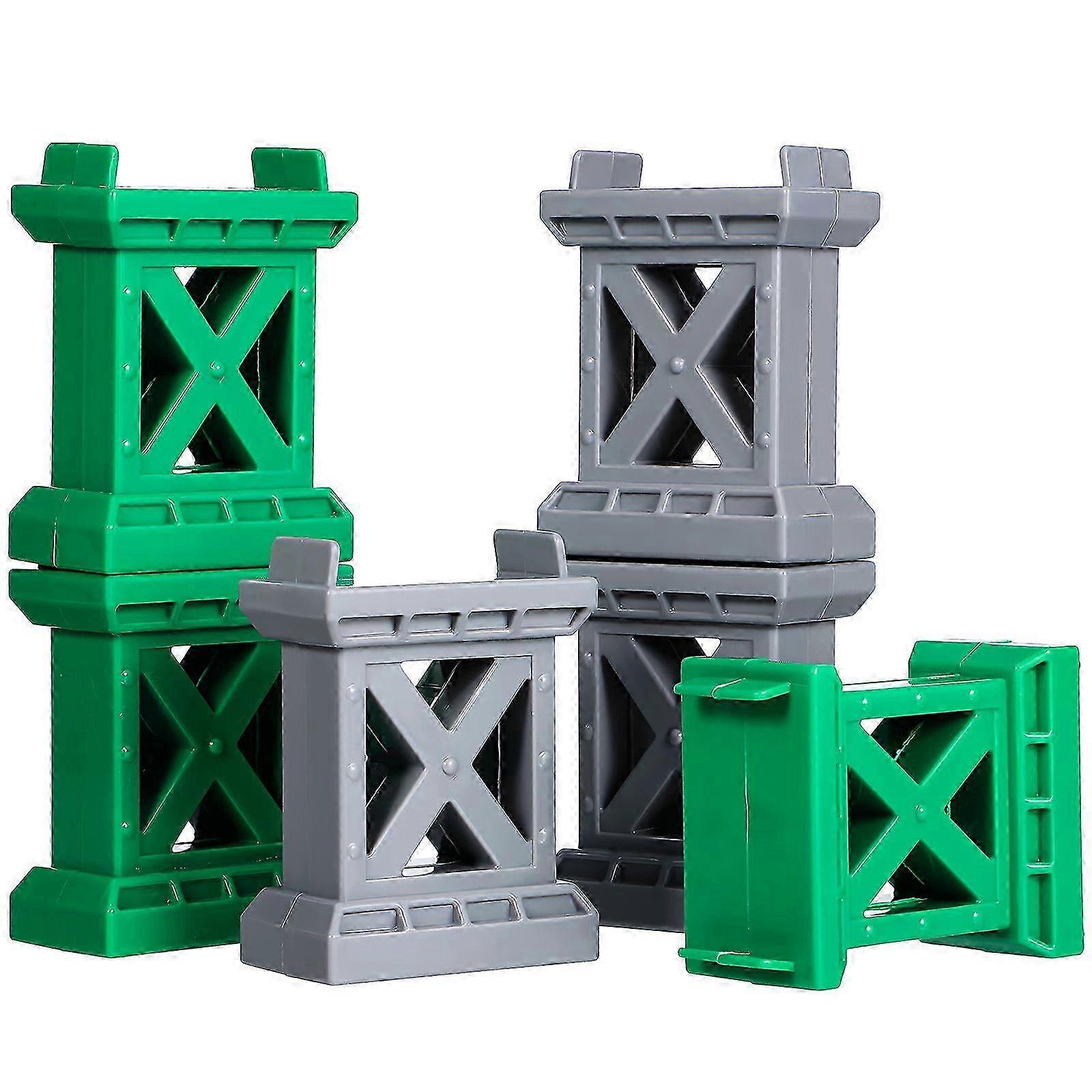 6 Pcs Stackable Train Track Bridge Supports, Plastic Train Bridge Risers, Elevating Railway Accessories For Wood Train Track