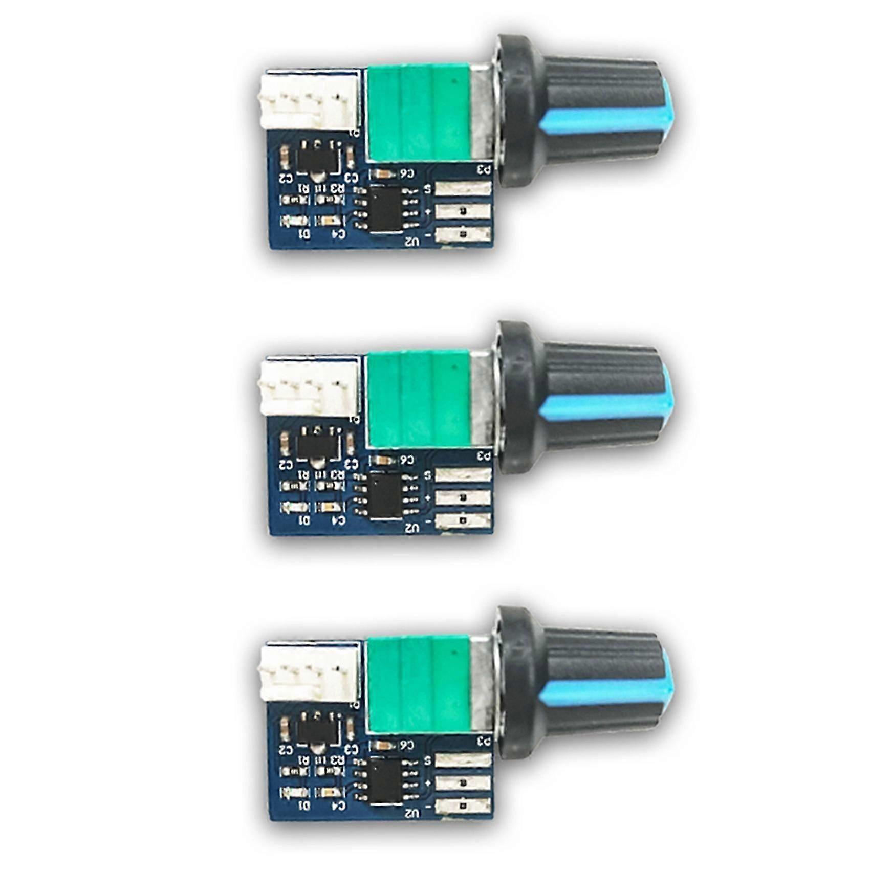 3PCS Computer Case Fan Controller PWM Speed Controller 12V Single Way