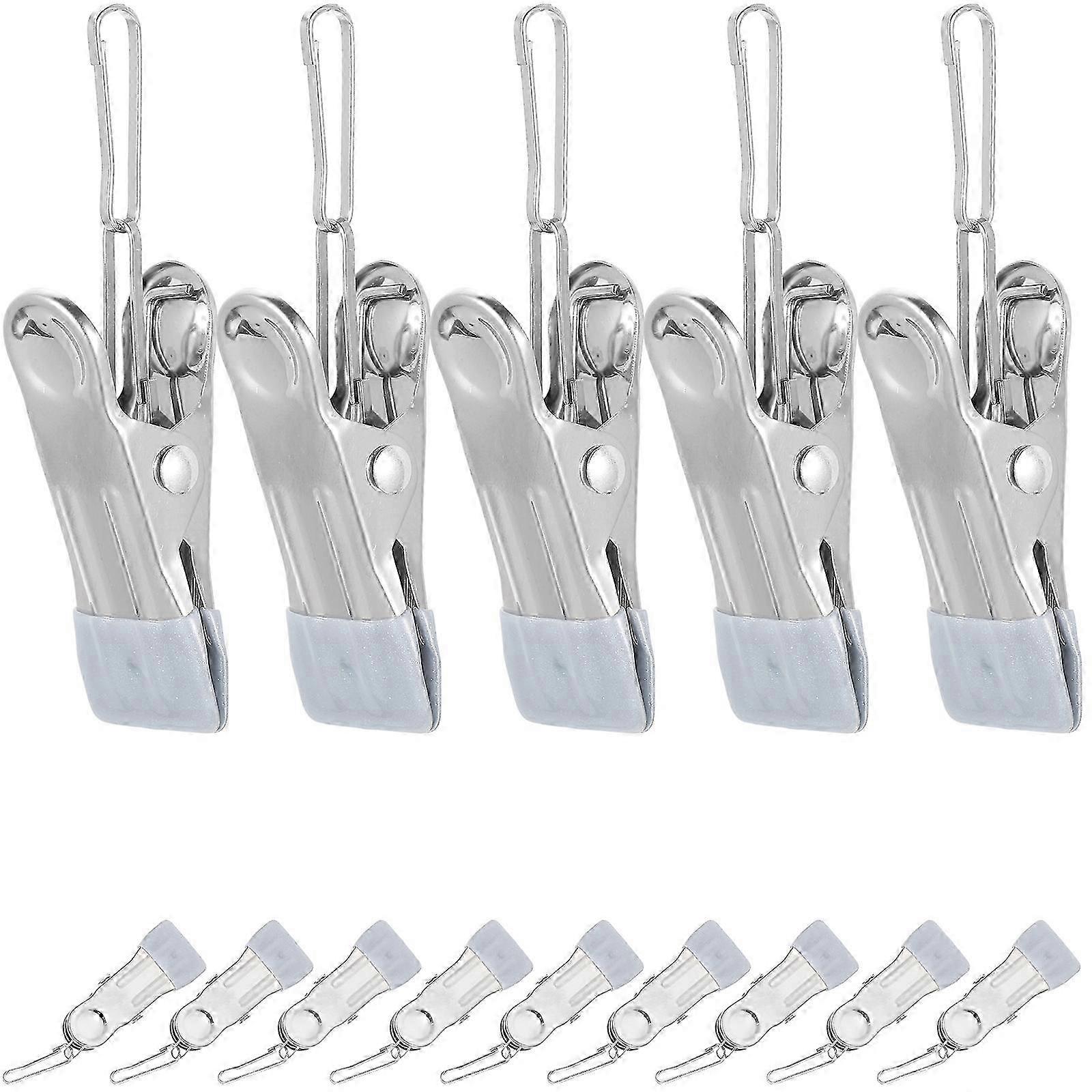 Silver Multipurpose Clothespins for Clothesline with Windproof Design 20Pcs