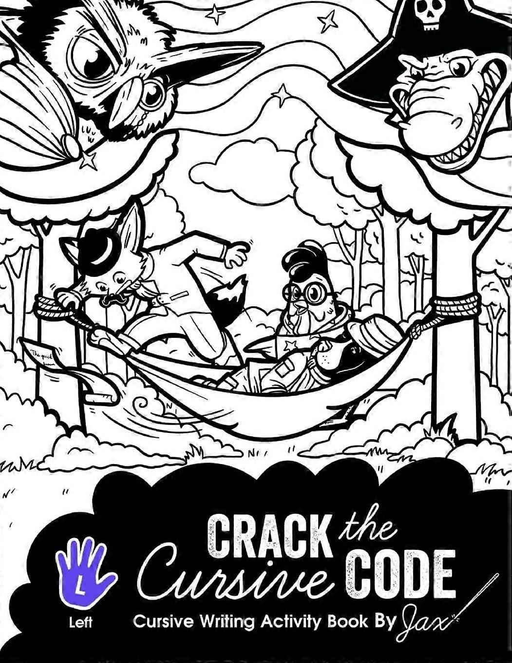 Crack the cursive code left-handed cursive writing activity book