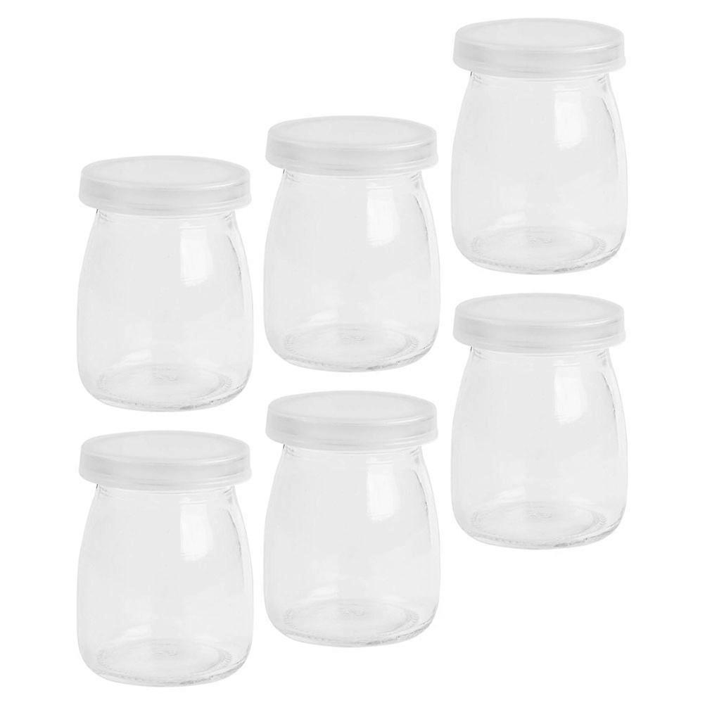 6st Glas Yoghurt Förpackning Flaskor Pudding Serveringsflaskor Mathållare