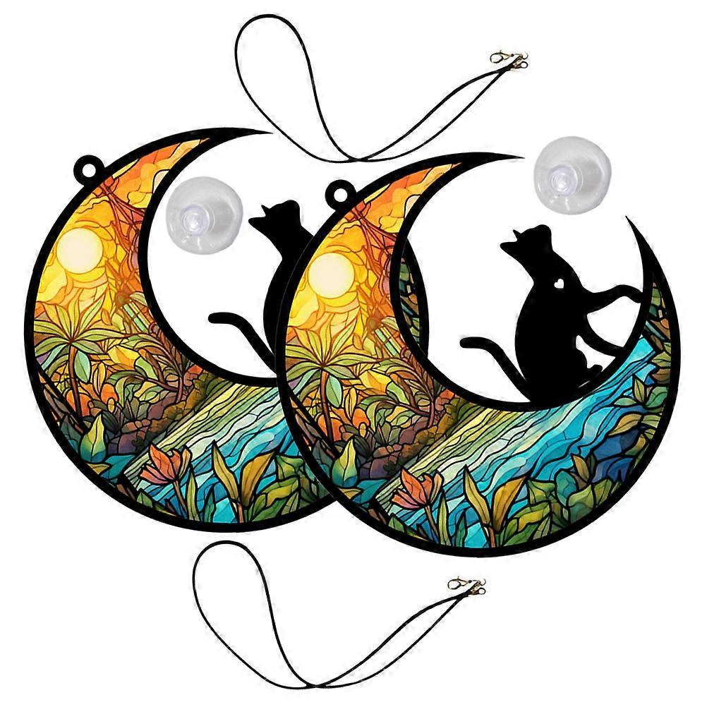 Wanddekoration „Katze Mond“ aus Acryl, 2-teilig, zum Aufhängen, für die Heimdekoration