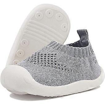 Baby First Walking Sko 1-4 år Kid Sko Trenere Småbarn Spedbarn Gutter Jenter Soft Sole Non Slip Canvas Pustende Slip-on joggesko