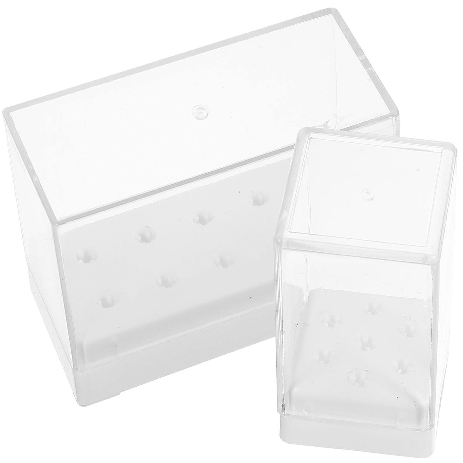 Nail Drill Bit Storage Container Plastic Holder for 8Pcs Drill Bits