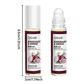 Onion & Rosemary Roll-On Scalp Oil, 2 Pack, Nourishing Treatment for Dry Damaged Hair with Rosemary Jojoba Ginger Keratin, Heat Protection