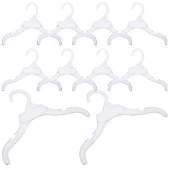 Pet Clothes Hanger Plastic Lightweight Anti-Skid for Pets 10Pcs White