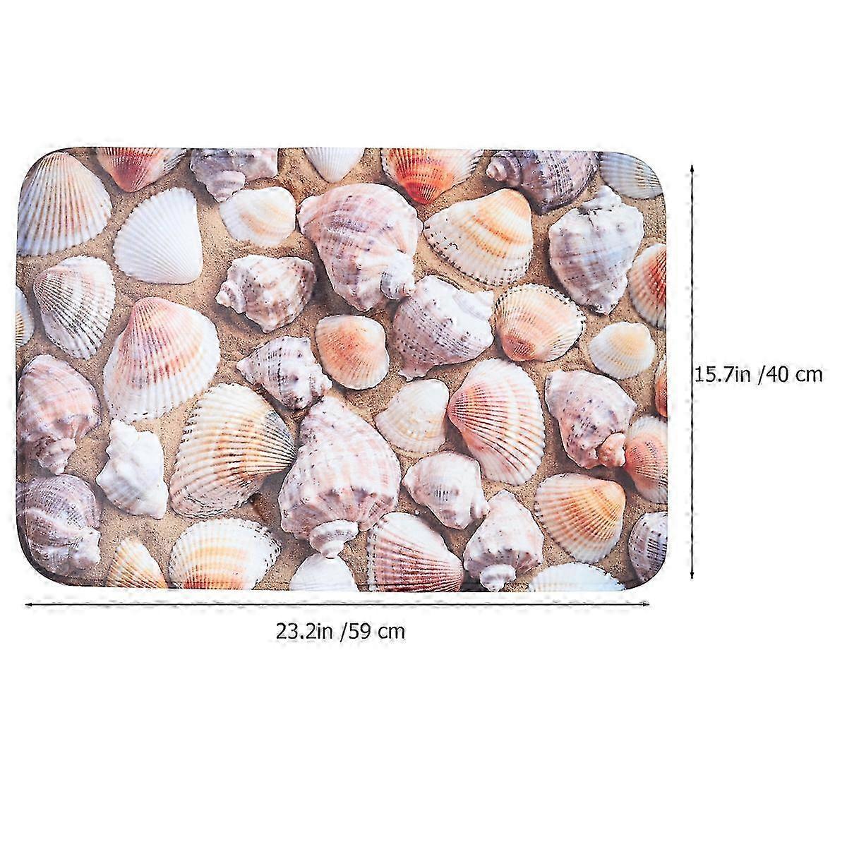 Anti-Slip Carpet Three-Dimensional Shell Pattern Foot Mats for Bathroom Use