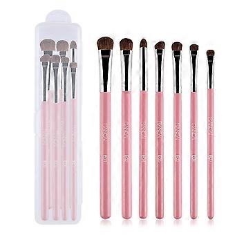 7Pcs Makeup Brush Set with Synthetic Fiber Bristles Pink Eye Makeup Brushes with Storage Box