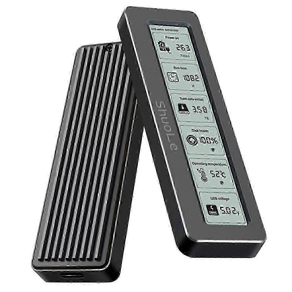 M.2 NVME/NGFF Dual Protocol SSD Enclosure with HD Display Screen