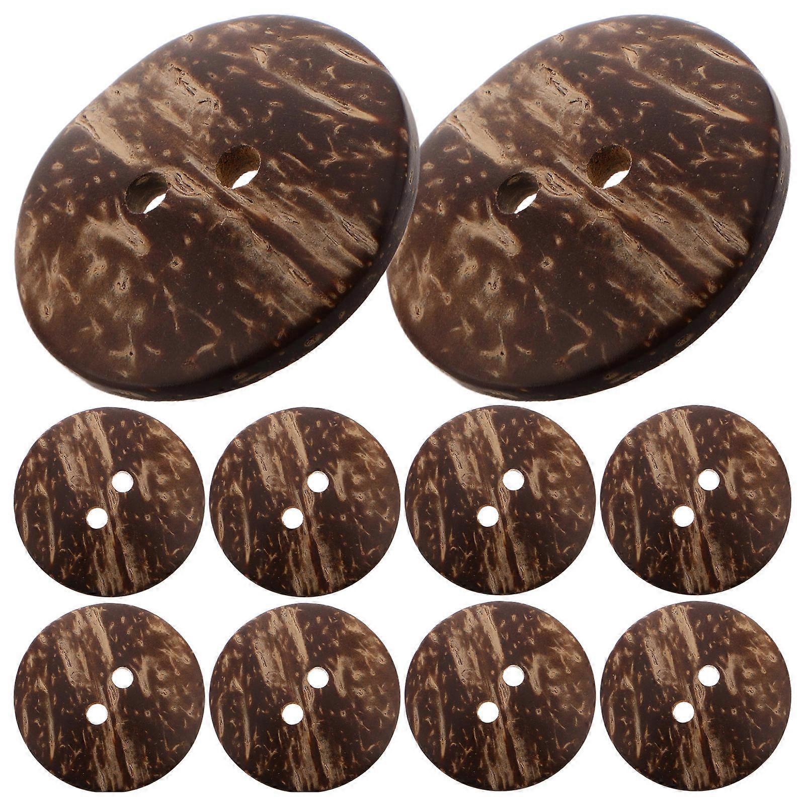 Coconut Button Round Flat Design for Clothes 20Pcs Natural Shell Buttons