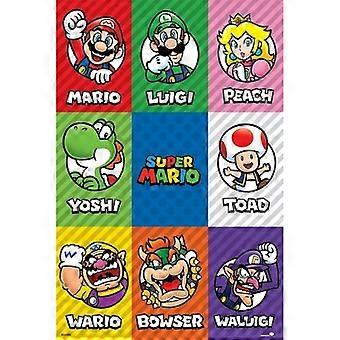 SUPER MARIO - CHARACTER GRID Jigsaw Puzzle - - 161165 FSX-201