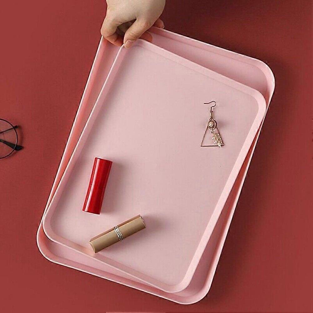 Rectangular Serving Tray Anti Slip Scratch Resistant Plastic Food Serving Tray, pink small