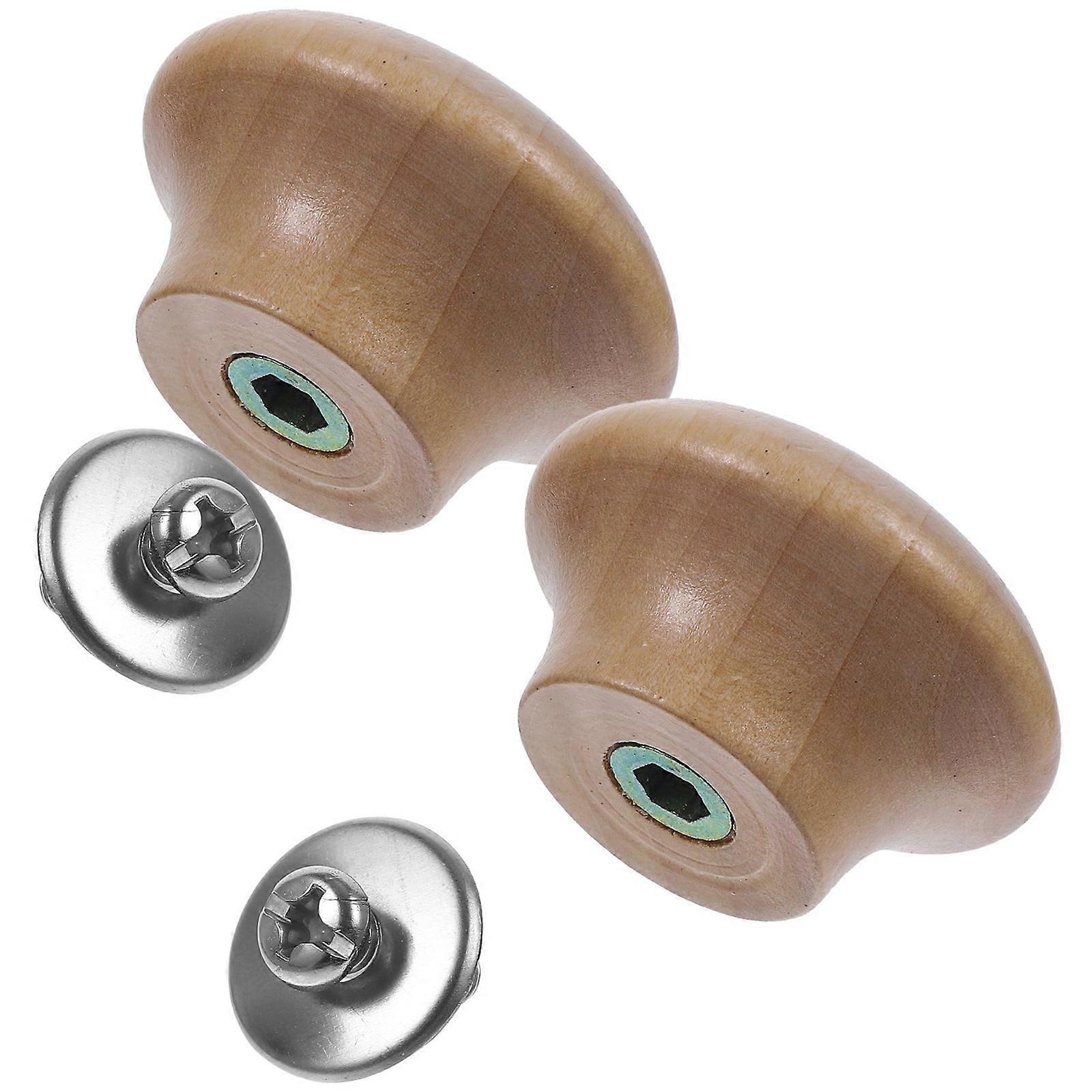 Wood Pot Lid Knobs Pot Lids Replacements for Household Use 2Pcs Set
