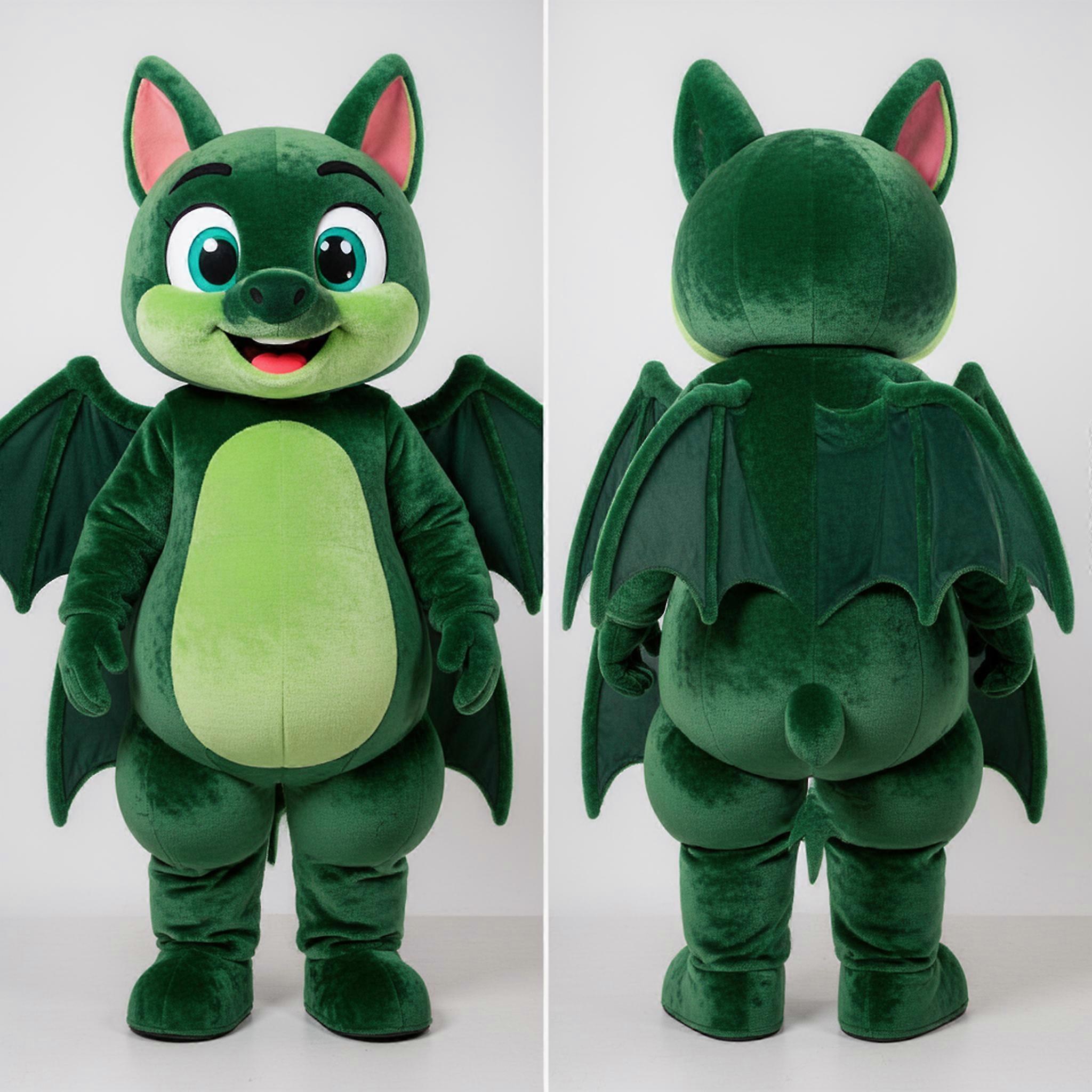 MASTICOT Forest Green Winged Bat Mascot