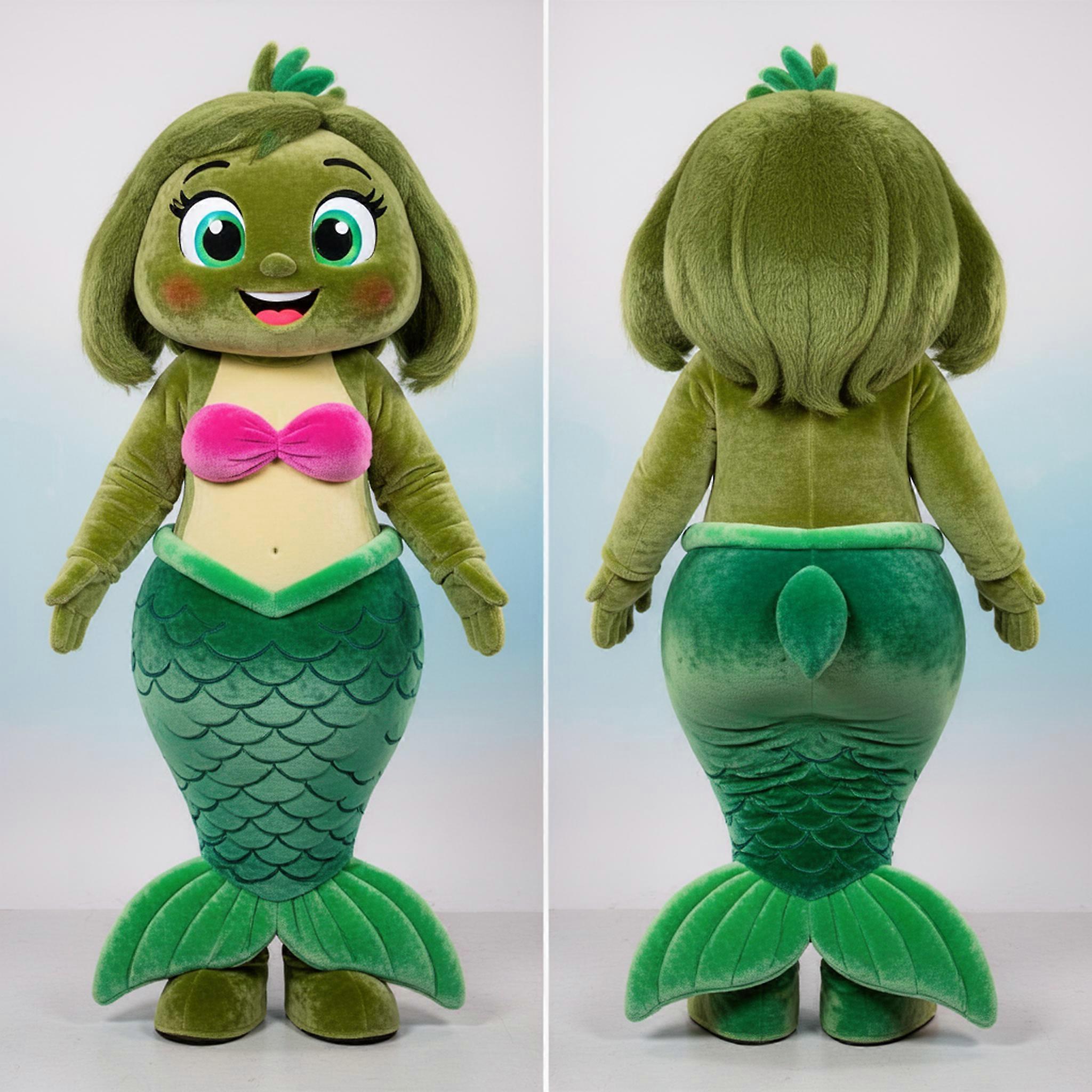 MASTICOT Olive Cartoon Mermaid Mascot