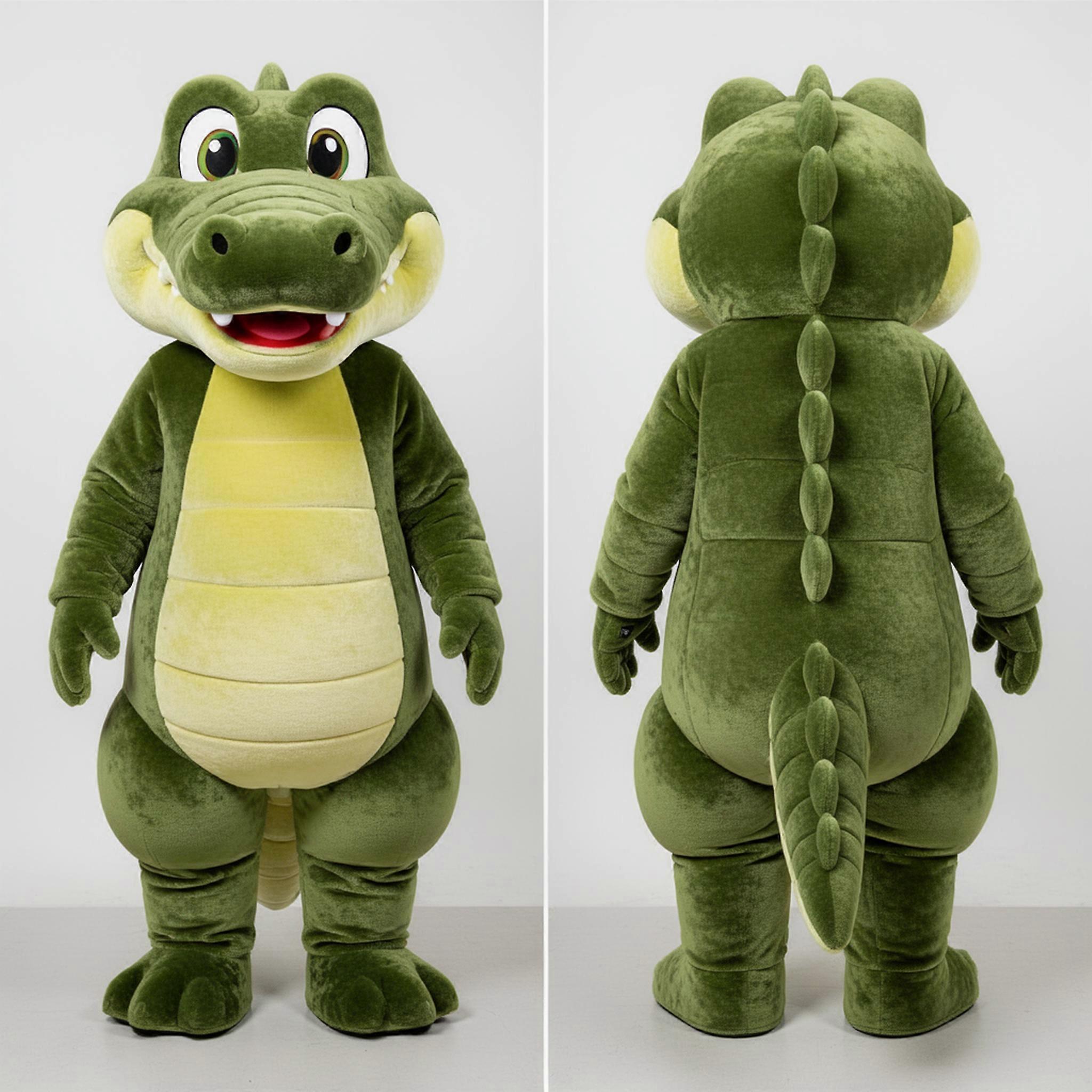 MASTICOT Olive Green Friendly Crocodile Mascot