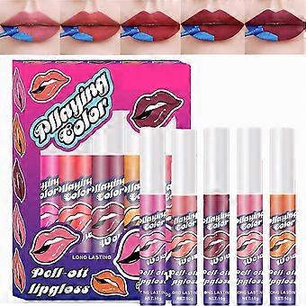 Lip Stain Peel Off Lip Gloss Set for women,Colourful Lip Tint, Extreme Amazing Make Up Lip Gloss Set, Lip Stain Long Lasting