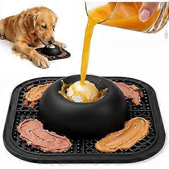 Interactive Dog Lick Bowl with Rolling Ball, AntiTip & AntiChoking SlowFeeding Lick Mat, NonSlip Silicone Enrichment Feeding Toy for Dogs and Cats