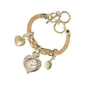 Bracelet femme en alliage doré avec montre décorative (1 pièce) - Breloque élégante