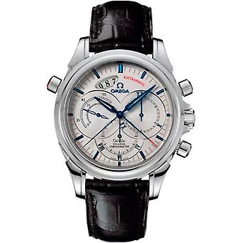 R. Omega de v. ratr. CRO c-AX AC/cu e/gr automatisk analog man klocka med cowskin armband O48473031