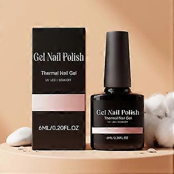 2pcs Thermal Color Changing Nail Gel, Nude Long Lasting Bright Nail Gel Polish for Easy DIY Manicure Decoration Nail Supplies