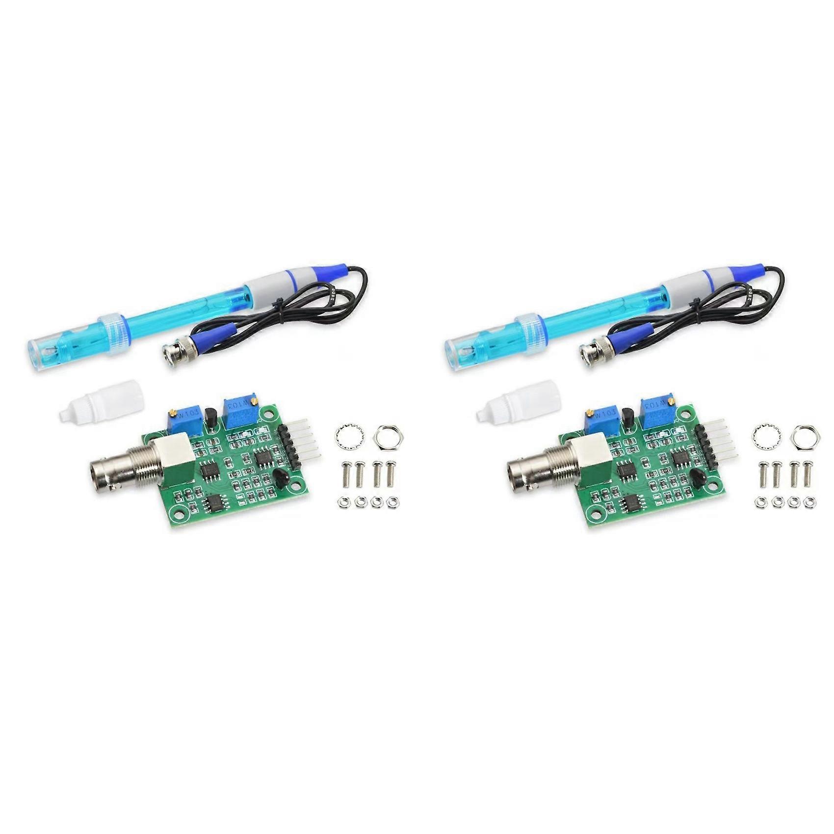 2X PH4502C PH Value Detection Sensor Module Kit Detection Regulator Soil Water Quality Acid-Alkali Concentration Sensor