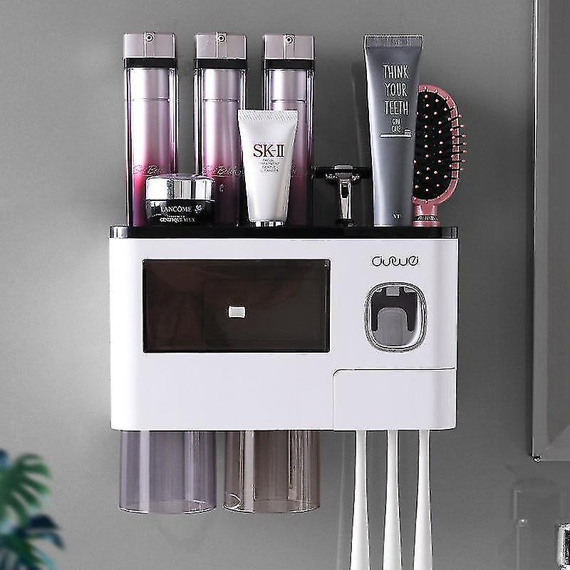 Automatic Toothpaste Dispenser Holder With Magnetic Cups