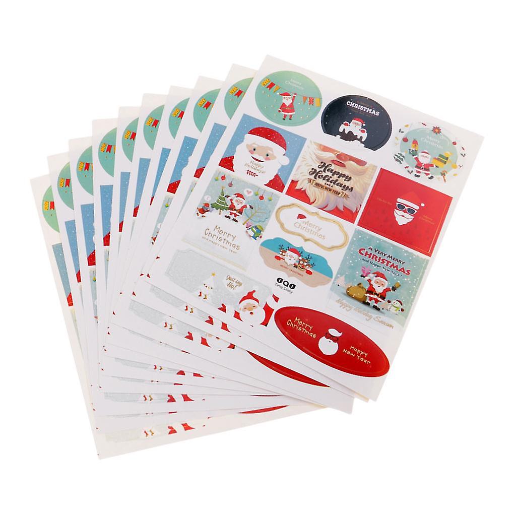 12Pc 2018クリスマスシリーズゴールドスタンピング自己接着ステッカーサンタクロース
