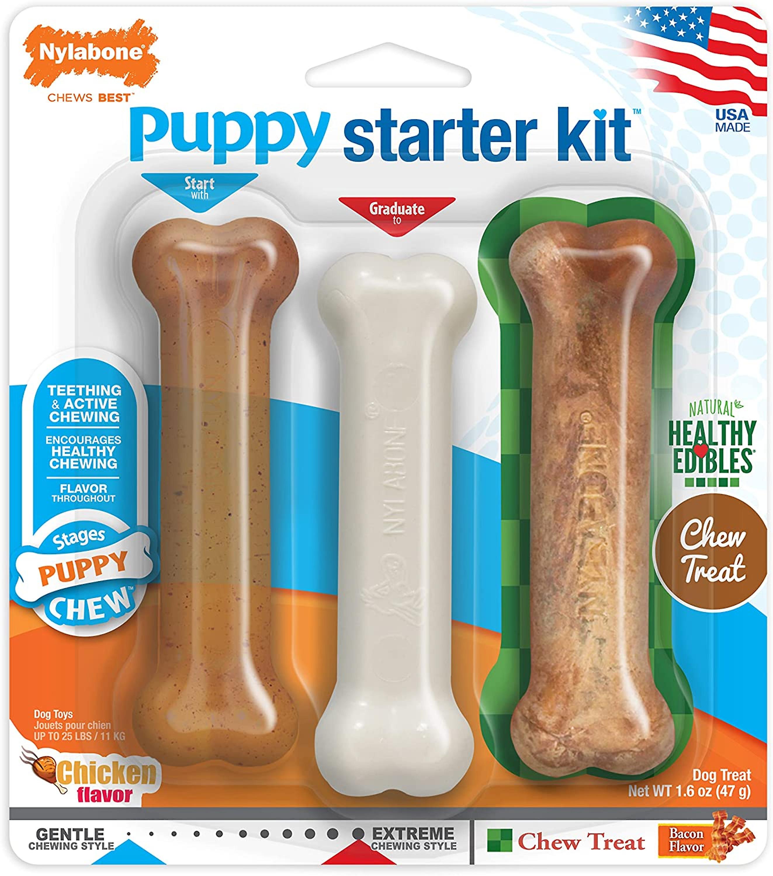 Nylabone Puppy Treat Starter Kit Puppy (Teething/AChew/Healthy)