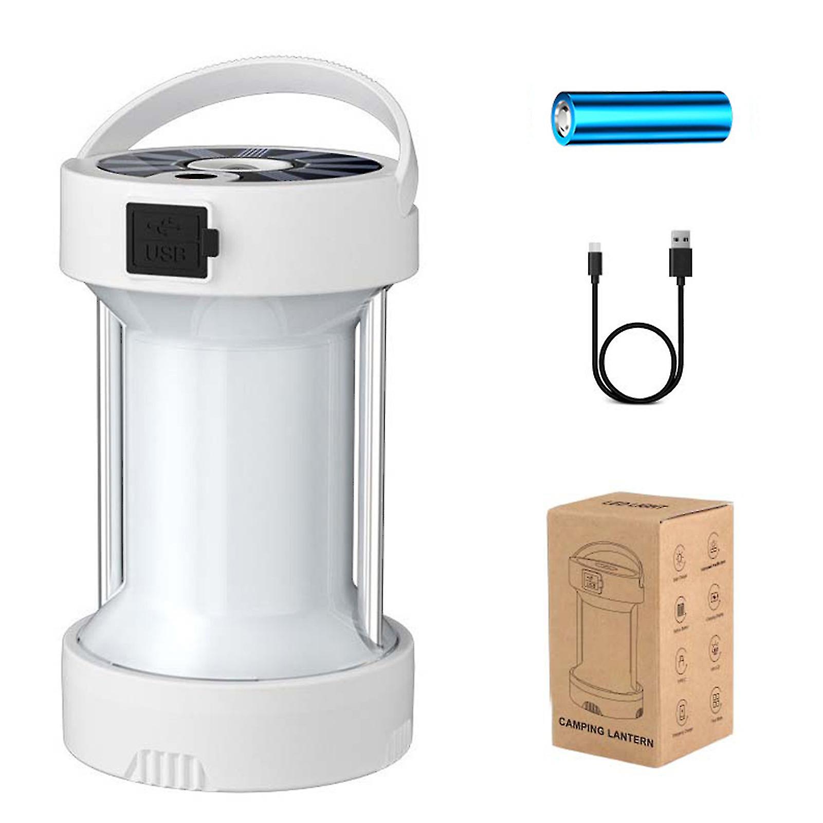 Solar Camping Lamp Tent Light 4 Modes Dimmable Magnetic Attraction Emergency Light With Power Banks Function For Hiking