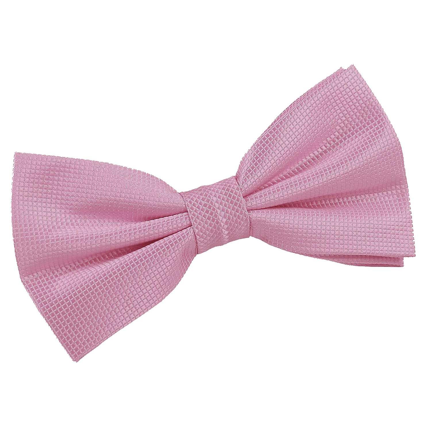 Light Pink Solid Check Pre-Tied Bow Tie