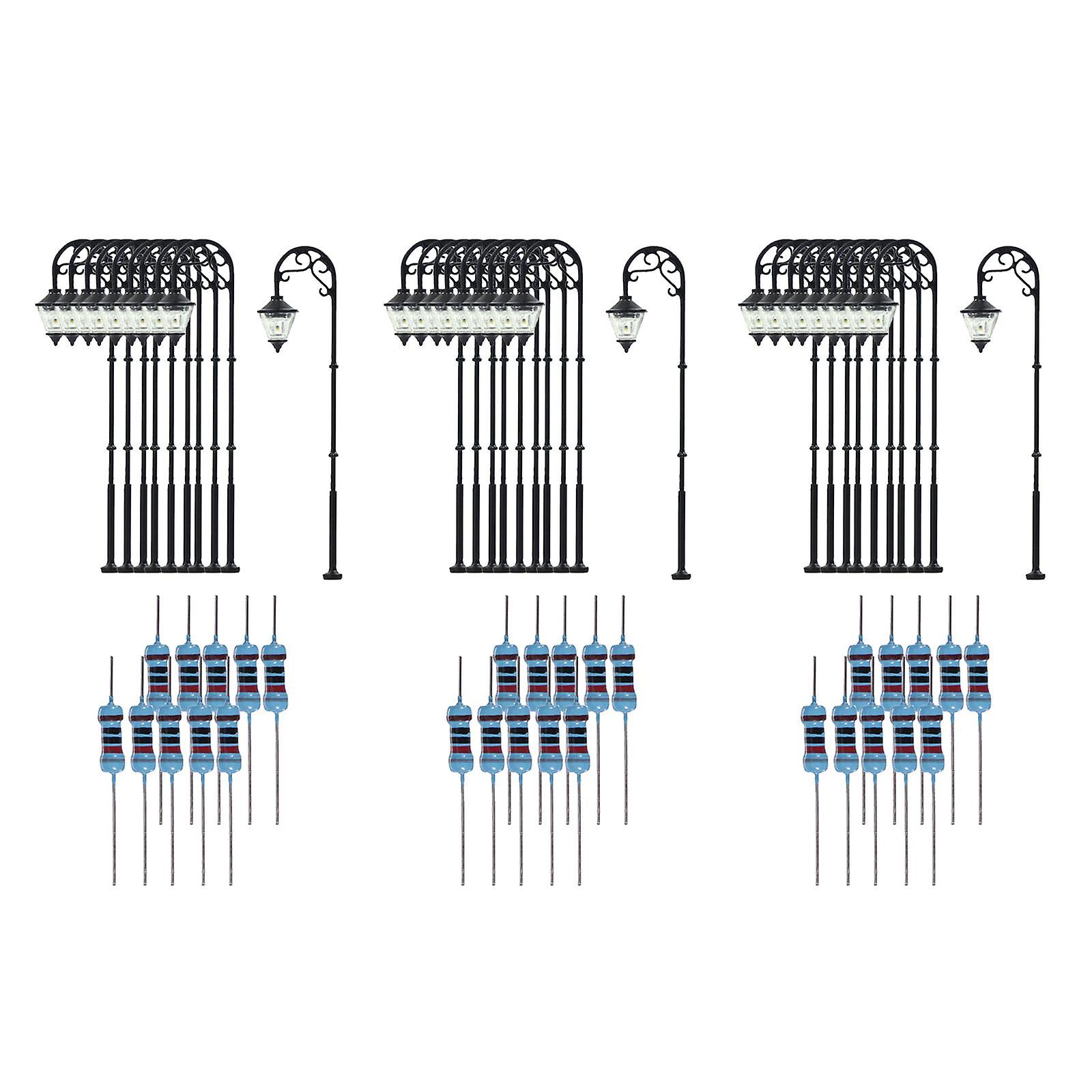 15Pcs Model Railway Train Model Street Lights LED Lampposts HO Scale Layout