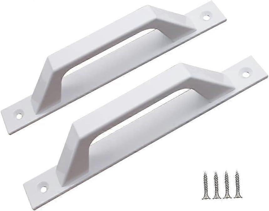 مقبض باب المطبخ المصنوع من سبائك الألومنيوم مثبت على الزجاج والبلاستيك (أبيض D)