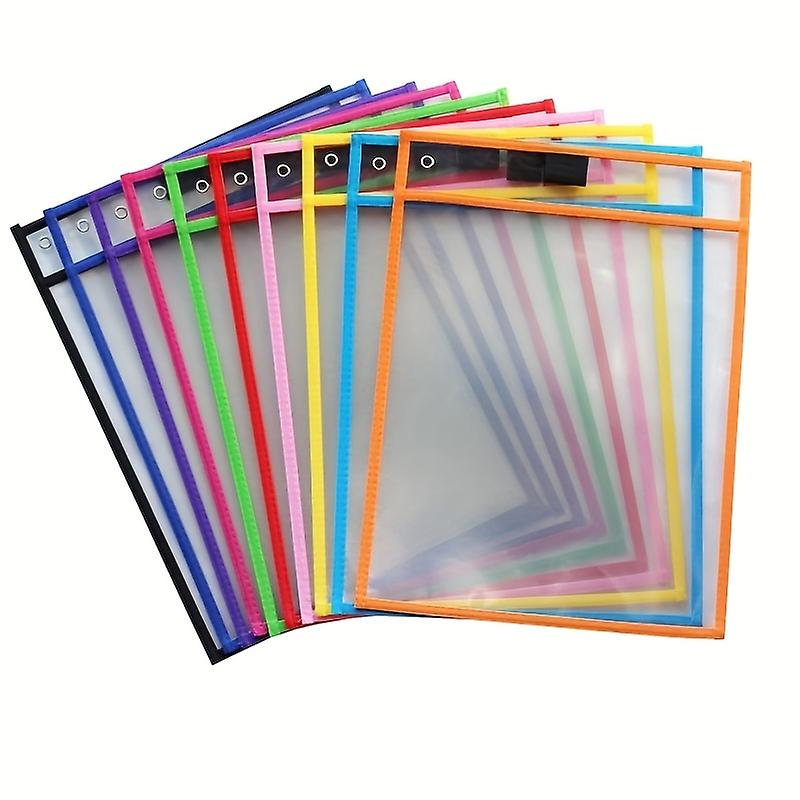 10pcs Heavy Duty Dry Erase Ticket Holder Pockets - Multicolored Sheets For Easy Classroom Organization!