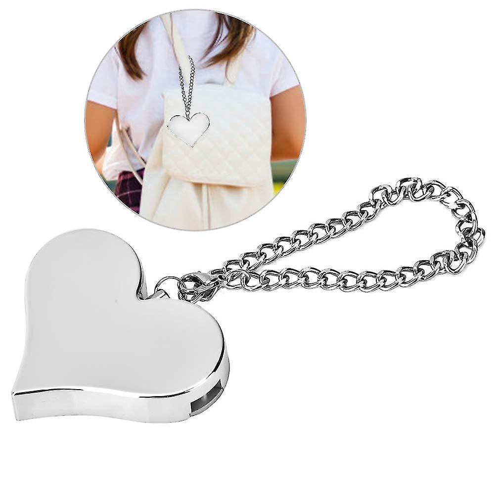 130db Forma del cuore Allarme di sicurezza personale Portachiavi Sirena di autodifesa di emergenza per donne Bambini Bianco