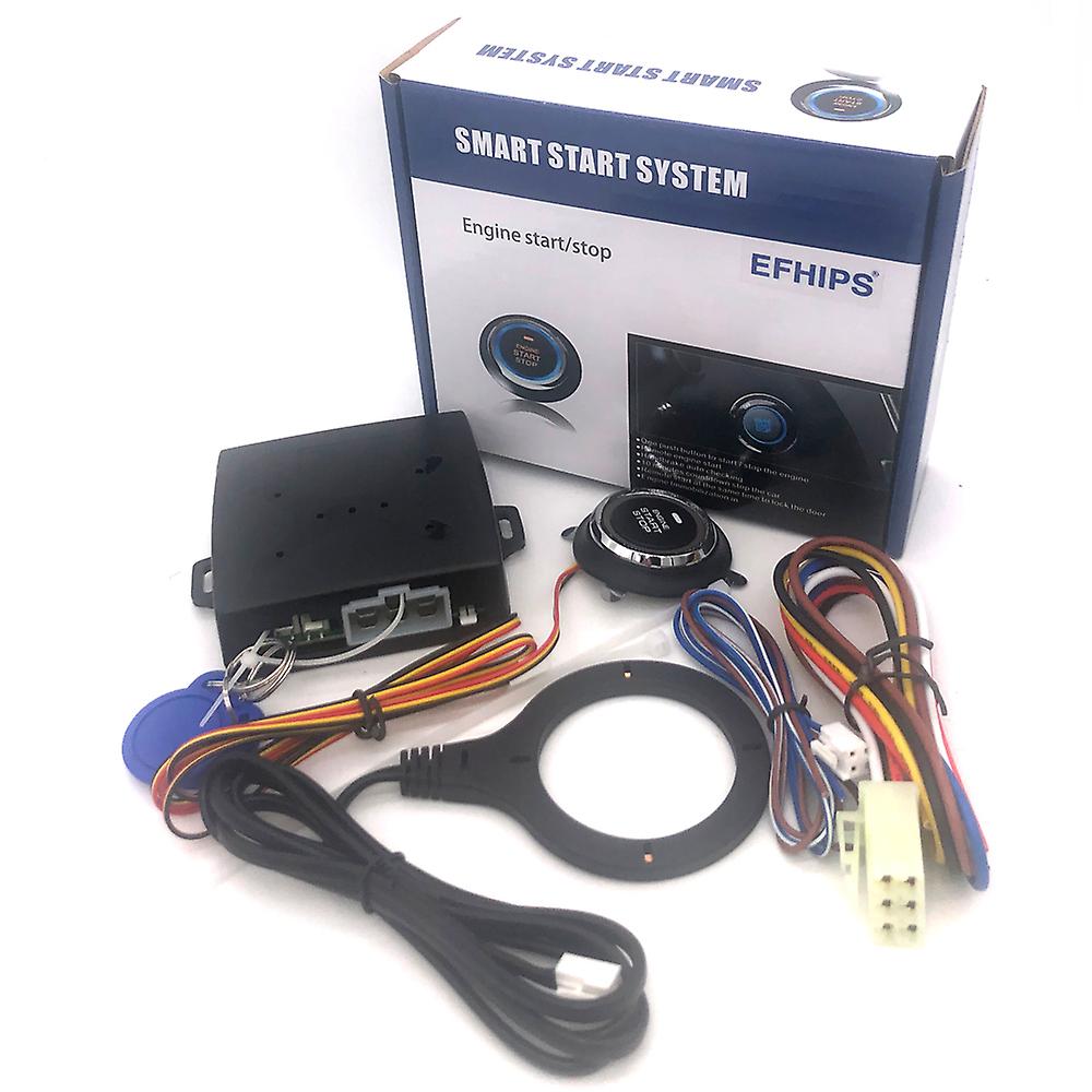 12v Car Keyless Entry Start System One Start Stop Engine Push Button Vehicle Alarm Remote Start