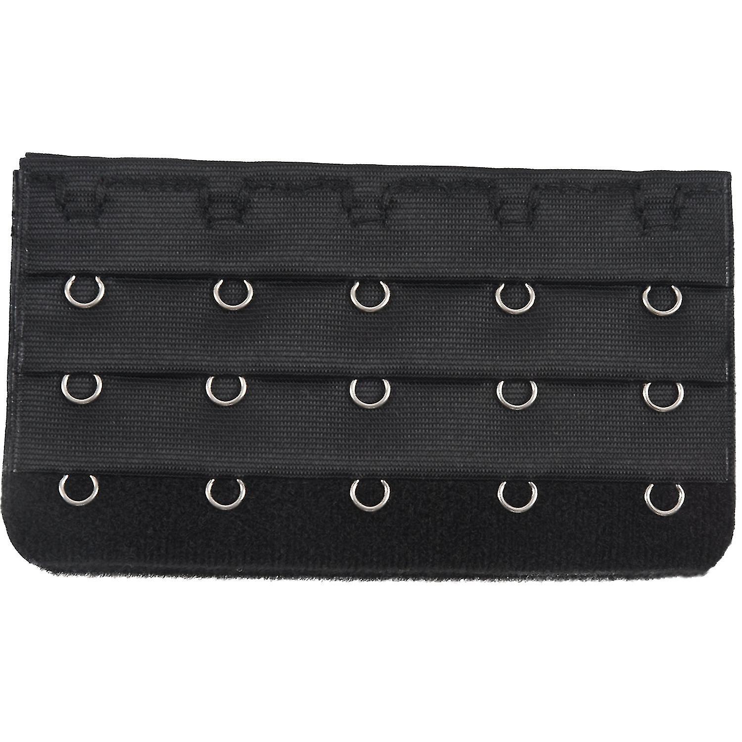 Svart 5 rader krok og øyebånd forlengelse BH stroppeforlenger 5 stk for kvinner