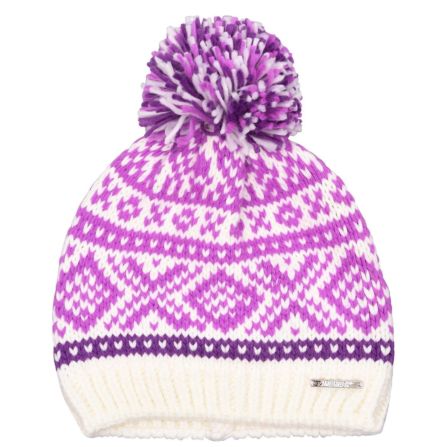 womens purple bobble hat