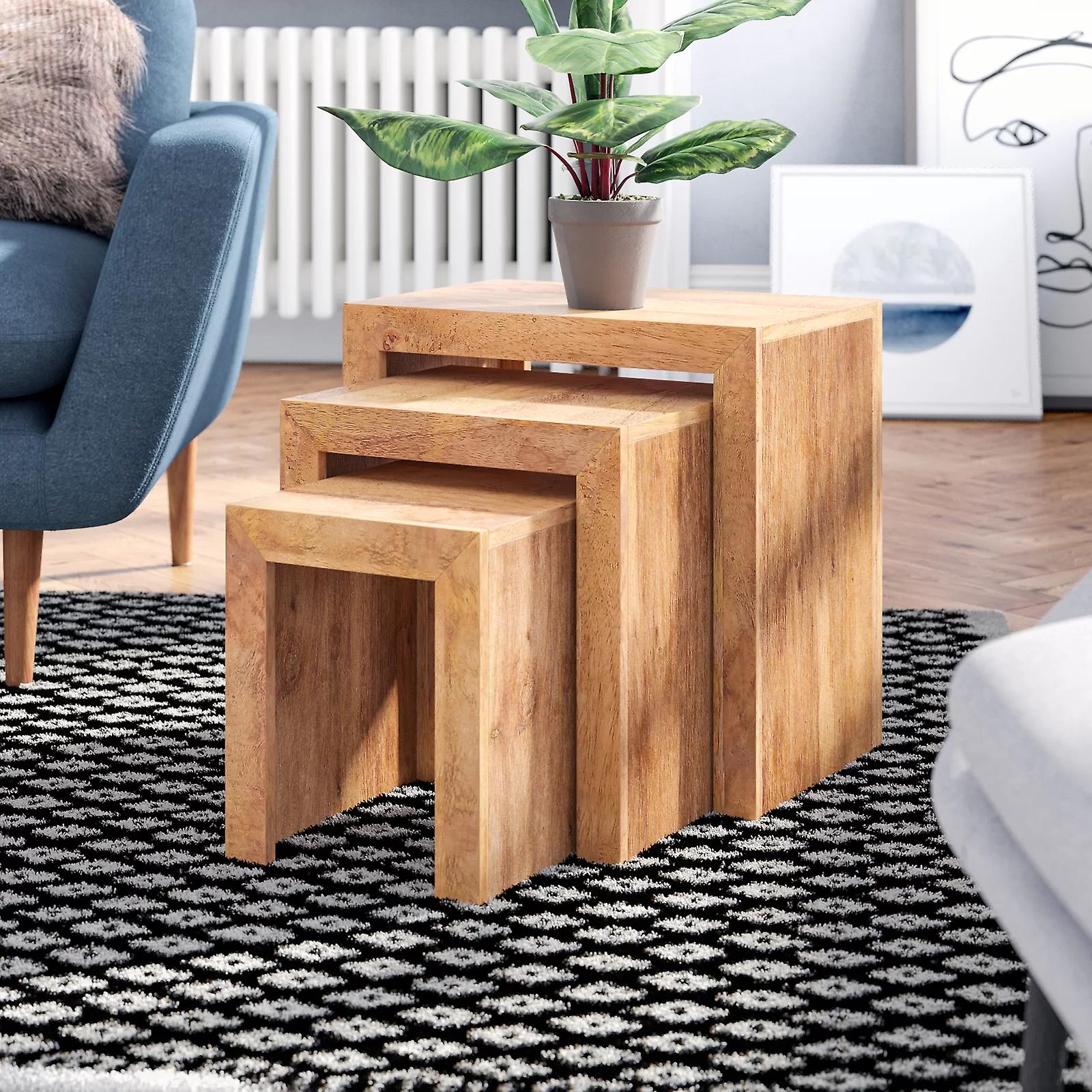 Koda Light Mango Nest Of 3 Tables